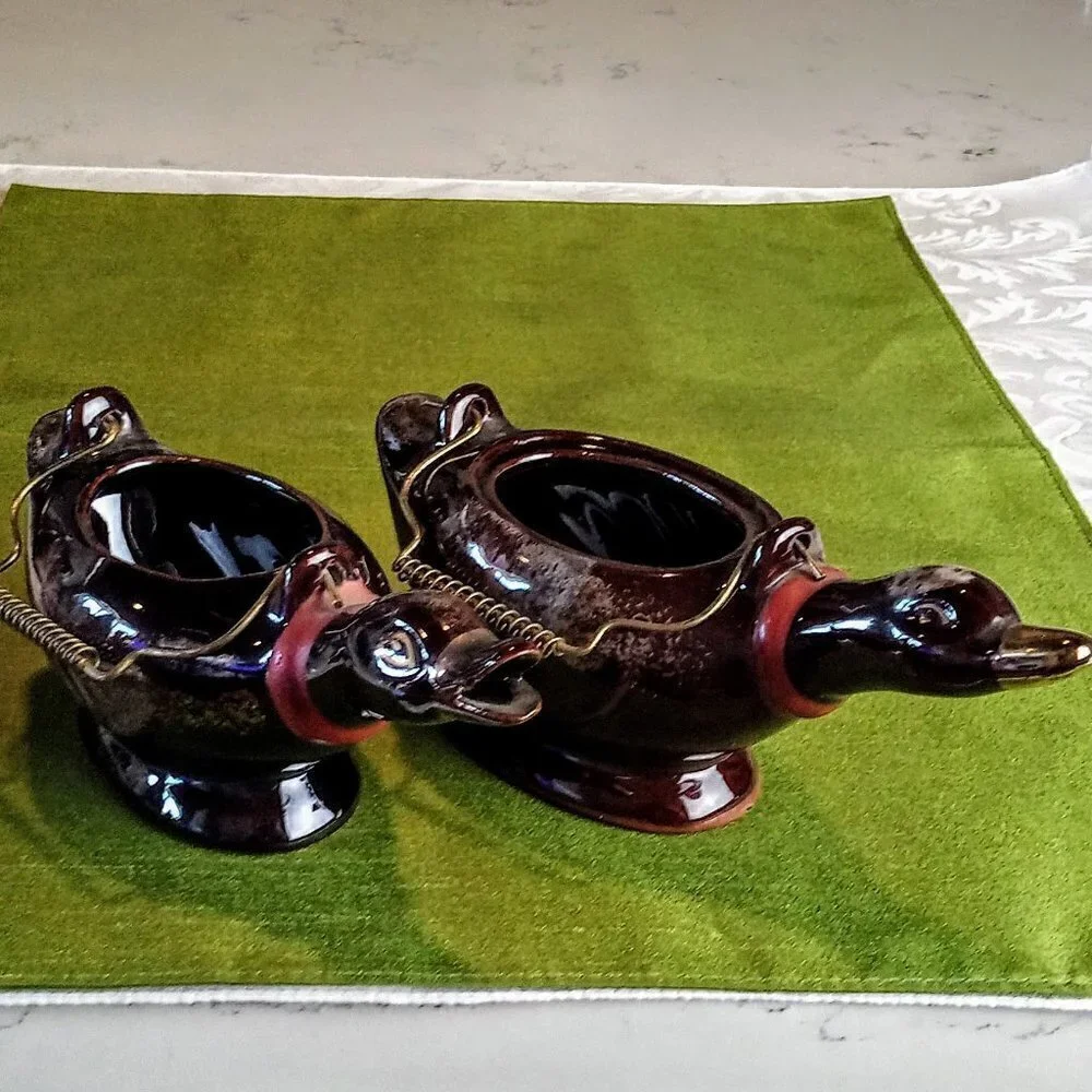 Vintage Porcelain Goose Duck Sugar Creamer Set